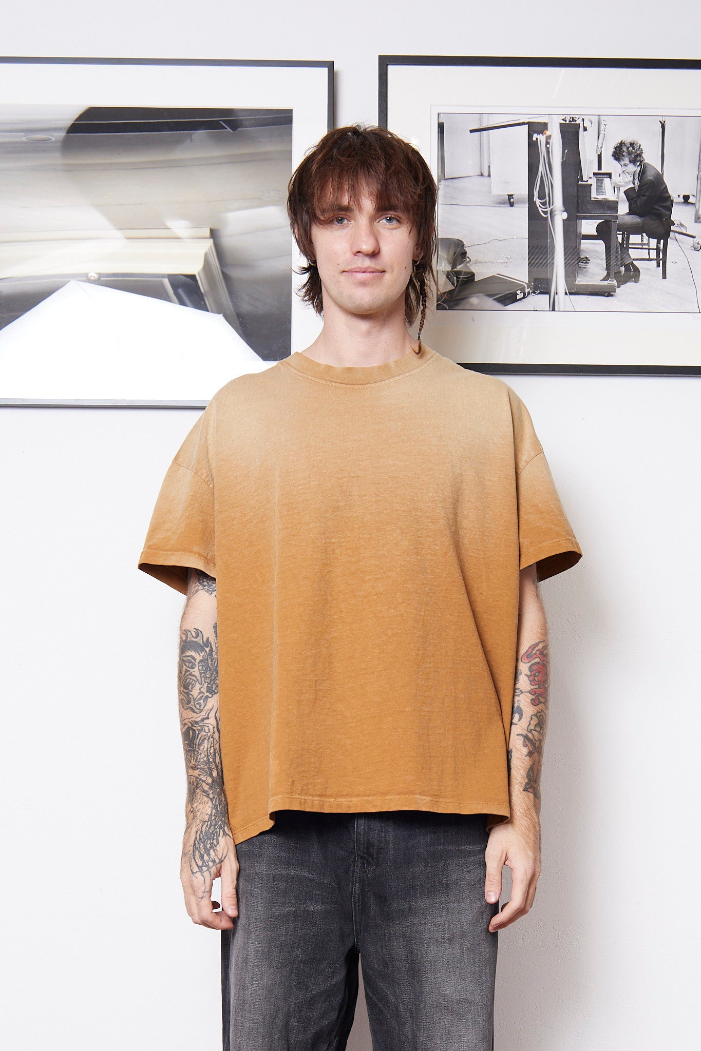 茶 LE st 新色 SUNFADE BLK 入荷】LES TIEN_OVERSIZED TEE_SUN FADED_HV