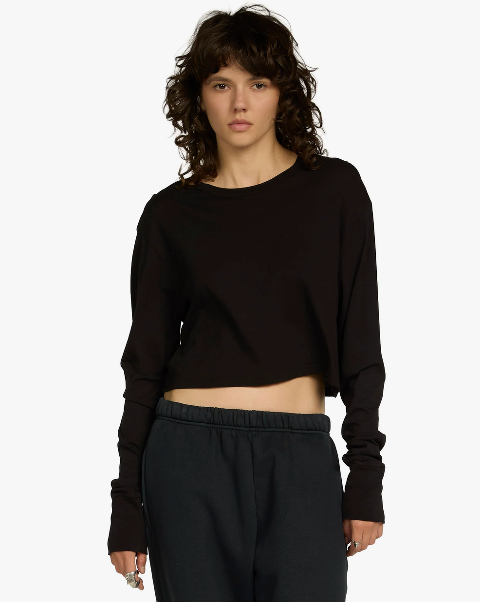 【NEW】LES TIEN_MERT LONG SLEEVE CROP TEE_W-CC-2061