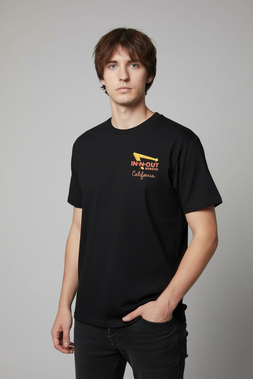 【LA 買い付け】 IN-N-OUT BURGER S/S TEE 2018 BLACK HOLLYWOOD CRUISING