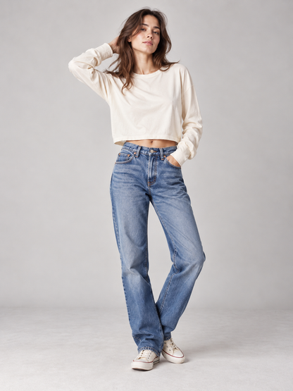 【NEW】LES TIEN_MERT LONG SLEEVE CROP TEE_W-CC-2061