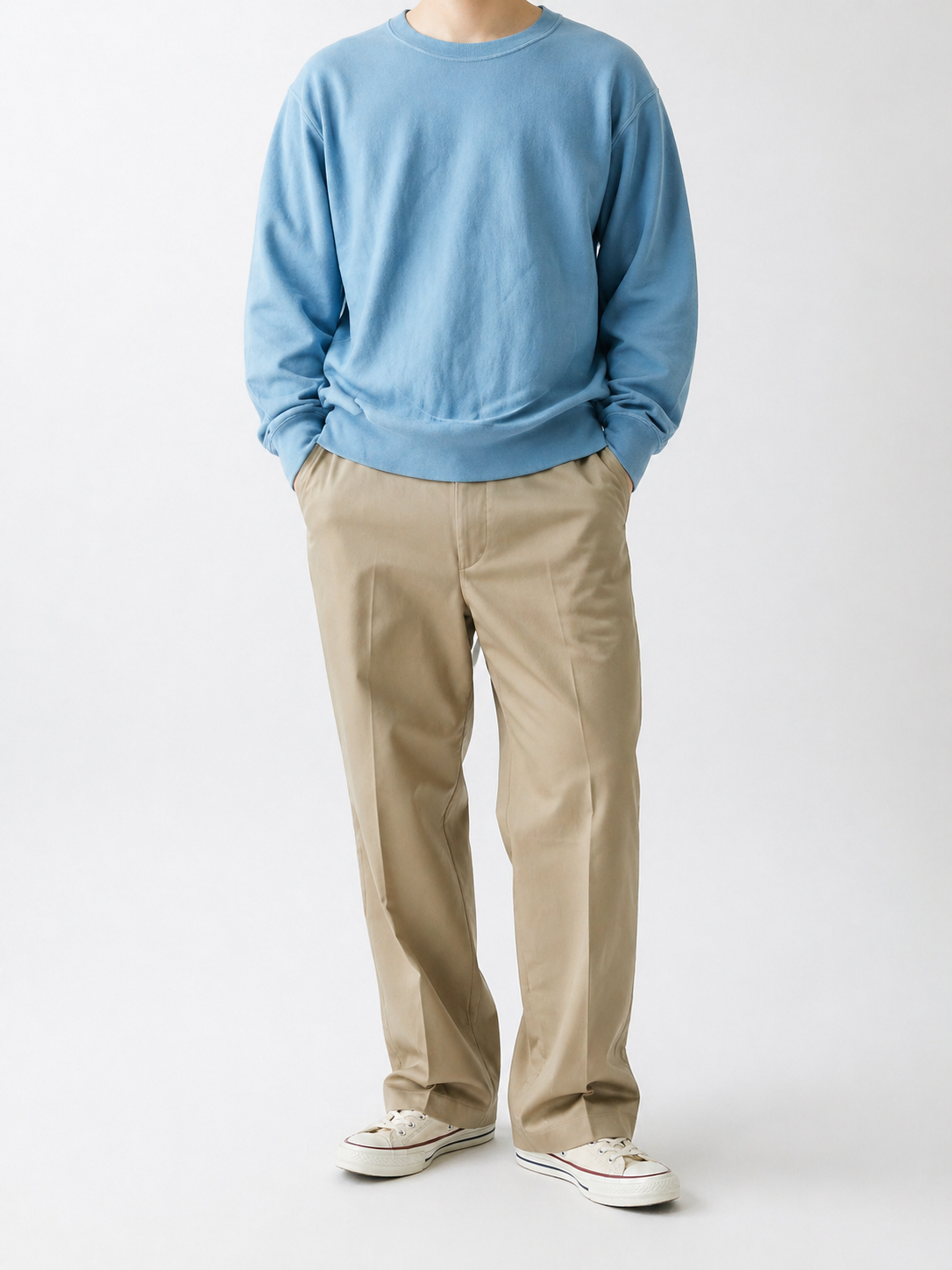 【NEW COLOR】LES TIEN_CROP CREW_CF-1003 (GLACIER)