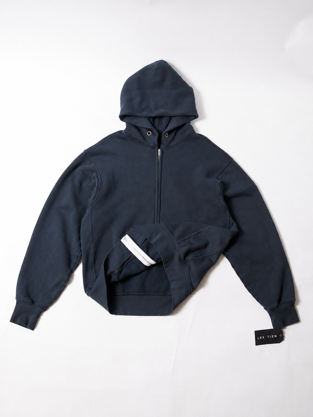 【NEW COLOR】LES TIEN_CROPPED ZIP HOODIE_CF-1011 (FADED BLACK)