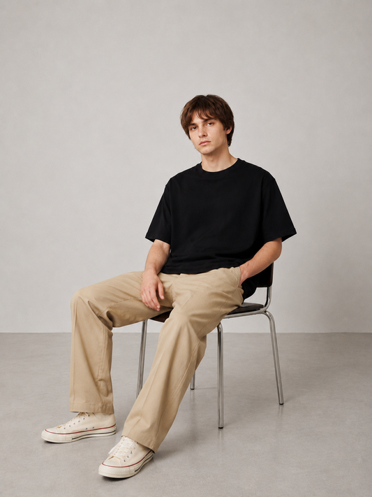 【NEW】LES TIEN_BINDED NECK OVERSIZED TEE_HV-2092