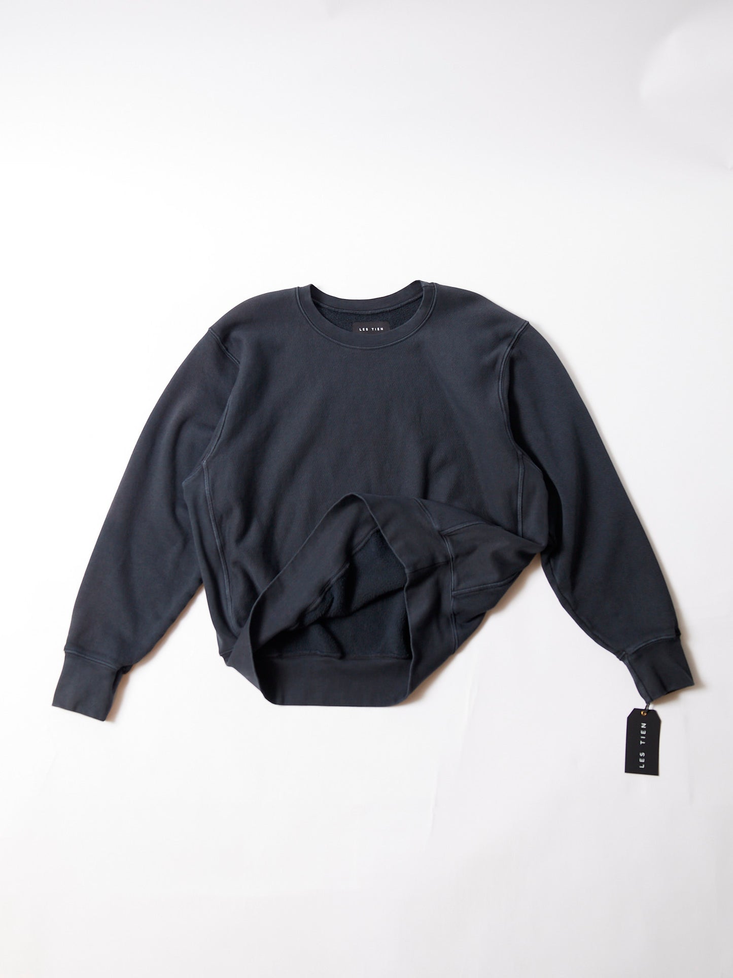 【NEW COLOR】LES TIEN_CROP CREW_CF-1003 (FADED BLACK)