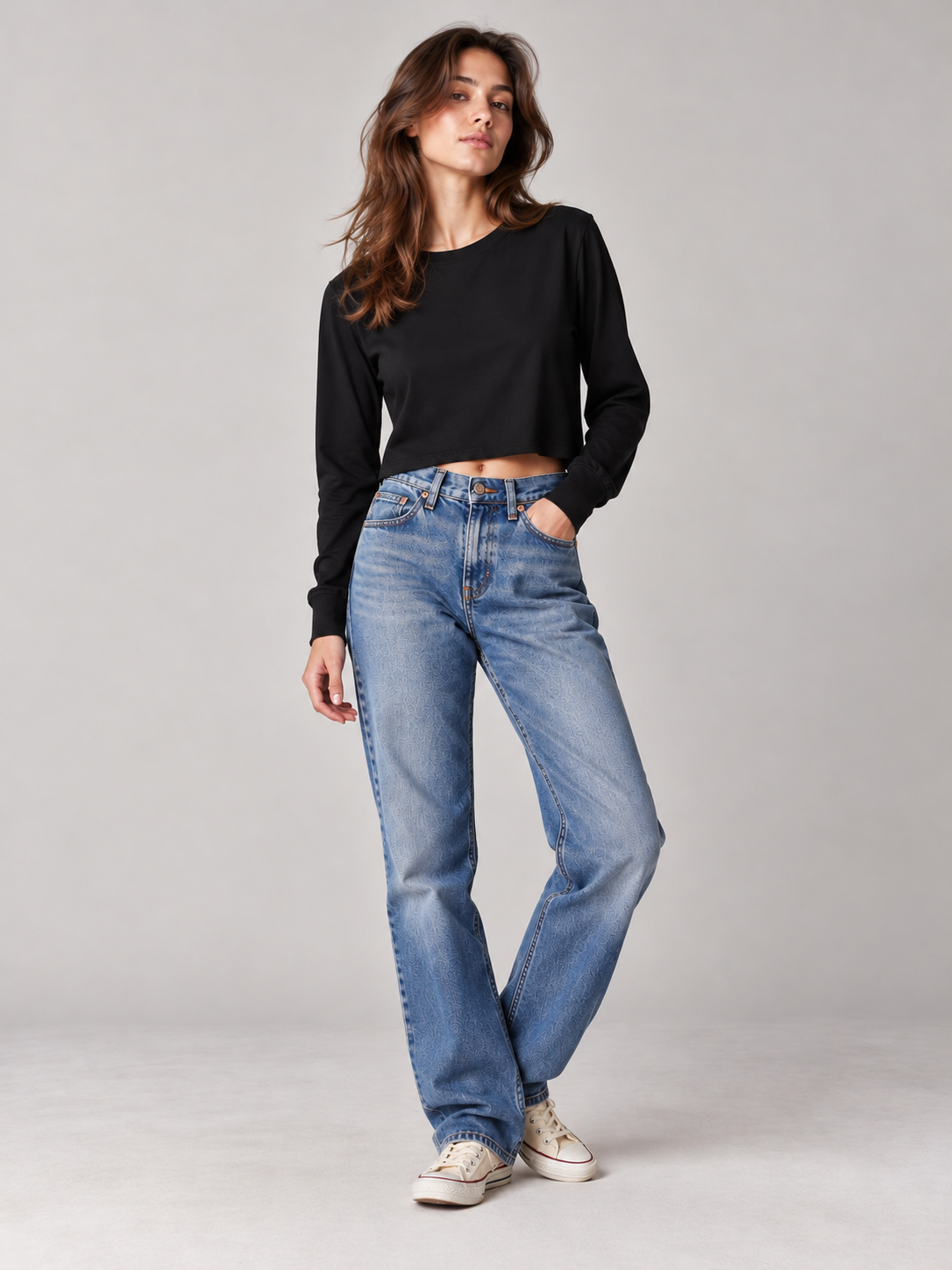 【NEW】LES TIEN_MERT LONG SLEEVE CROP TEE_W-CC-2061